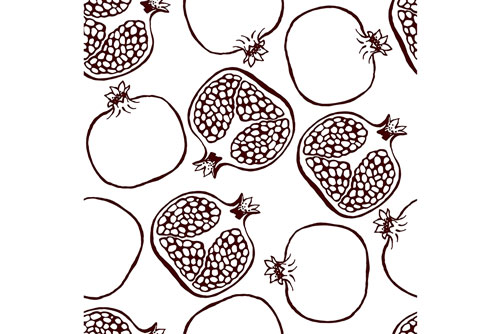 خرید پترن انار ویژه شب یلدا طراحی شده با دست به صورت وکتور لایه باز